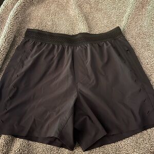 Mens Ten Thousand “The Session” Black Athletic Shorts, 5 in inseam, size small